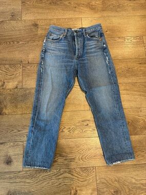 Classic Women's Blue High-Rise Crop Straight Denim